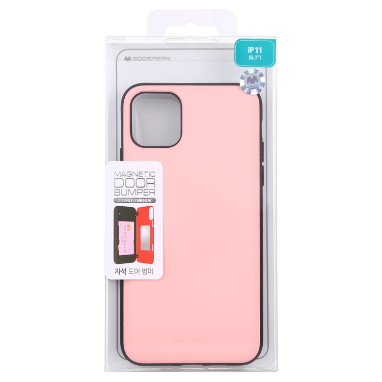For iPhone 11 GOOSPERY MAGNETIC DOOR BUMPER Magnetic Catche Shockproof Soft TPU + PC Case With Card Slot