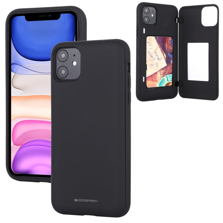 For iPhone 11 GOOSPERY MAGNETIC DOOR BUMPER Magnetic Catche Shockproof Soft TPU + PC Case With Card Slot