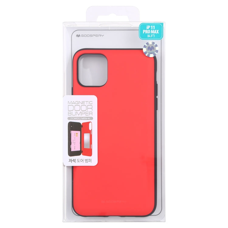 For iPhone 11 Pro Max GOOSPERY MAGNETIC DOOR BUMPER Magnetic Catche Shockproof Soft TPU + PC Case With Card Slot