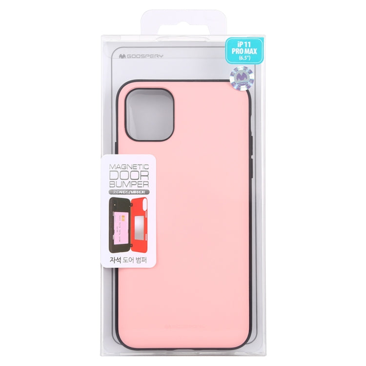 For iPhone 11 Pro Max GOOSPERY MAGNETIC DOOR BUMPER Magnetic Catche Shockproof Soft TPU + PC Case With Card Slot