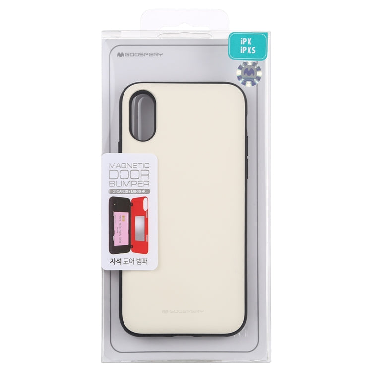For iPhone X / XS GOOSPERY MAGNETIC DOOR BUMPER Magnetic Catche Shockproof Soft TPU + PC Case With Card Slot