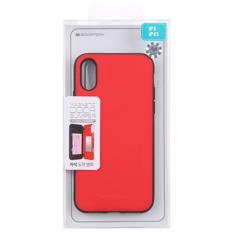 For iPhone X / XS GOOSPERY MAGNETIC DOOR BUMPER Magnetic Catche Shockproof Soft TPU + PC Case With Card Slot
