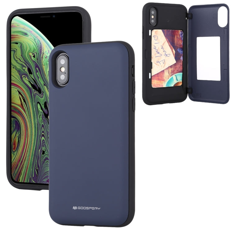 For iPhone X / XS GOOSPERY MAGNETIC DOOR BUMPER Magnetic Catche Shockproof Soft TPU + PC Case With Card Slot