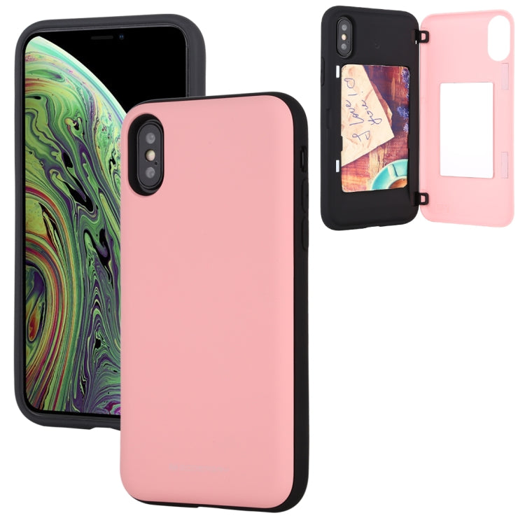 For iPhone X / XS GOOSPERY MAGNETIC DOOR BUMPER Magnetic Catche Shockproof Soft TPU + PC Case With Card Slot