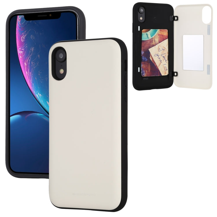 For iPhone XR GOOSPERY MAGNETIC DOOR BUMPER Magnetic Catche Shockproof Soft TPU + PC Case With Card Slot