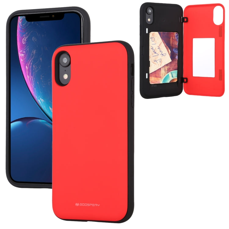 For iPhone XR GOOSPERY MAGNETIC DOOR BUMPER Magnetic Catche Shockproof Soft TPU + PC Case With Card Slot