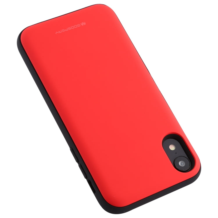 For iPhone XR GOOSPERY MAGNETIC DOOR BUMPER Magnetic Catche Shockproof Soft TPU + PC Case With Card Slot
