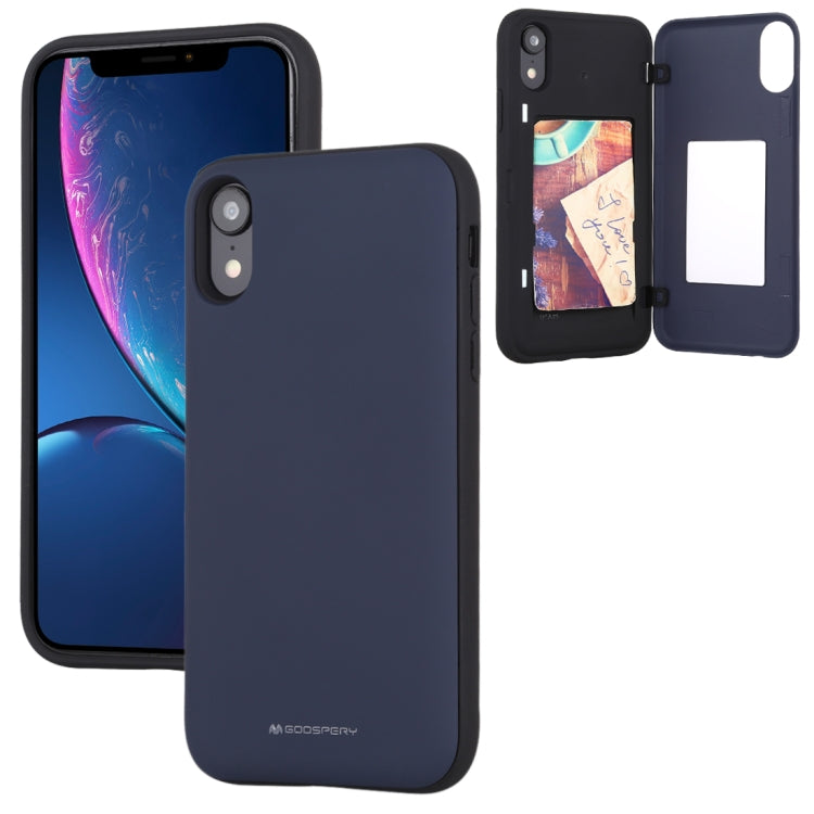 For iPhone XR GOOSPERY MAGNETIC DOOR BUMPER Magnetic Catche Shockproof Soft TPU + PC Case With Card Slot