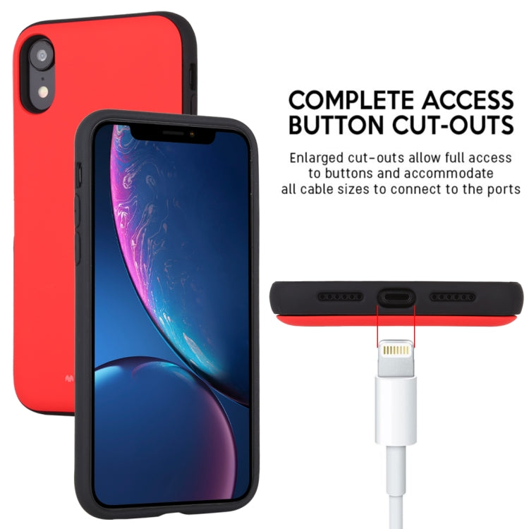For iPhone XR GOOSPERY MAGNETIC DOOR BUMPER Magnetic Catche Shockproof Soft TPU + PC Case With Card Slot
