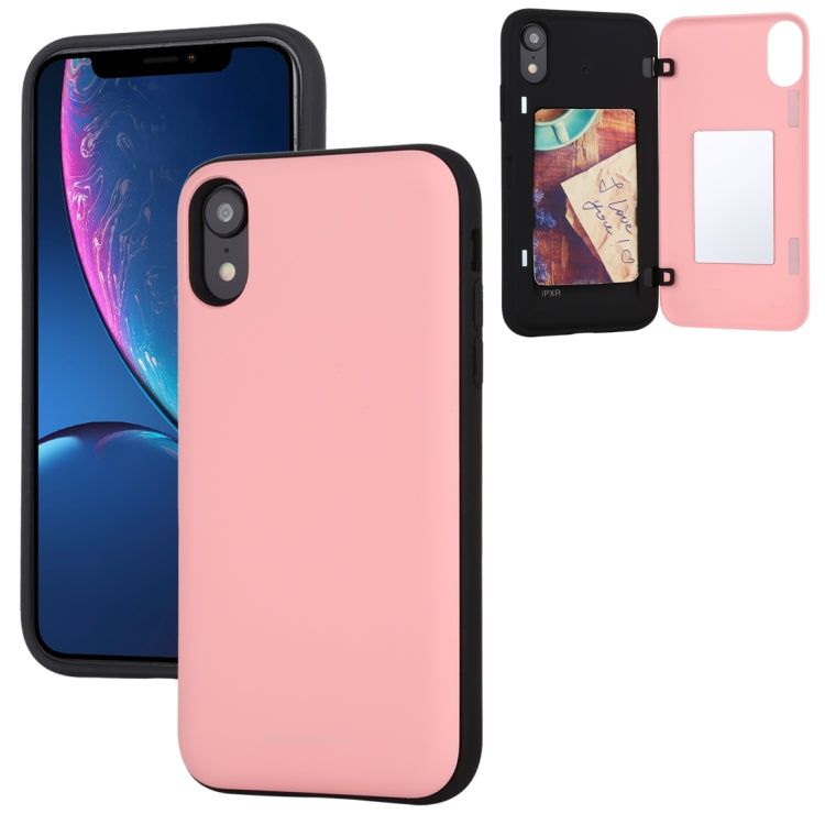 For iPhone XR GOOSPERY MAGNETIC DOOR BUMPER Magnetic Catche Shockproof Soft TPU + PC Case With Card Slot