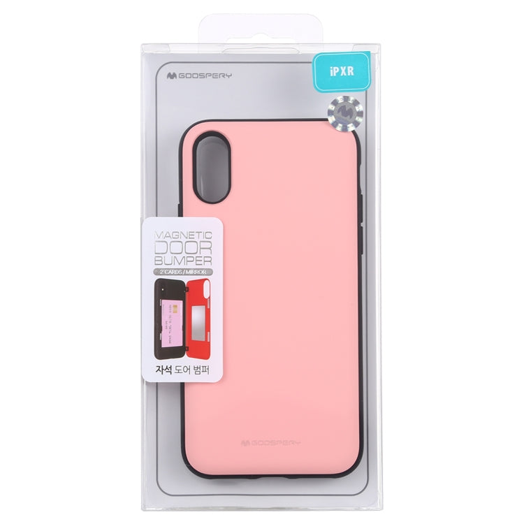 For iPhone XR GOOSPERY MAGNETIC DOOR BUMPER Magnetic Catche Shockproof Soft TPU + PC Case With Card Slot