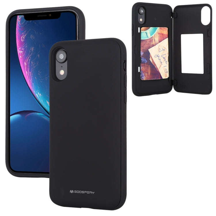 For iPhone XR GOOSPERY MAGNETIC DOOR BUMPER Magnetic Catche Shockproof Soft TPU + PC Case With Card Slot