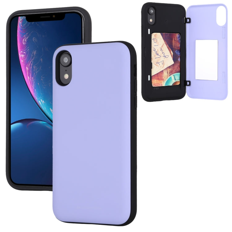 For iPhone XR GOOSPERY MAGNETIC DOOR BUMPER Magnetic Catche Shockproof Soft TPU + PC Case With Card Slot