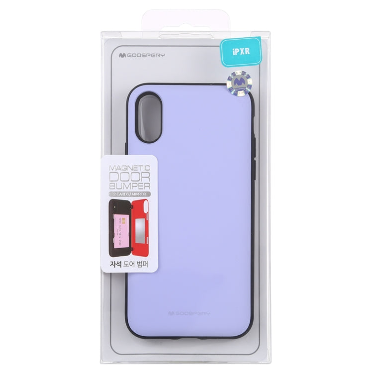 For iPhone XR GOOSPERY MAGNETIC DOOR BUMPER Magnetic Catche Shockproof Soft TPU + PC Case With Card Slot