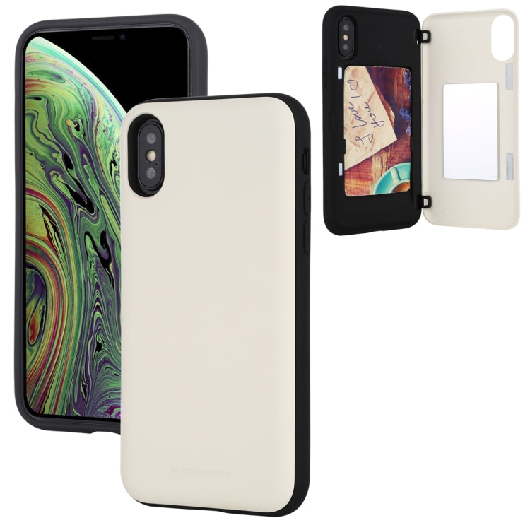 For iPhone XS Max GOOSPERY MAGNETIC DOOR BUMPER Magnetic Catche Shockproof Soft TPU + PC Case With Card Slot