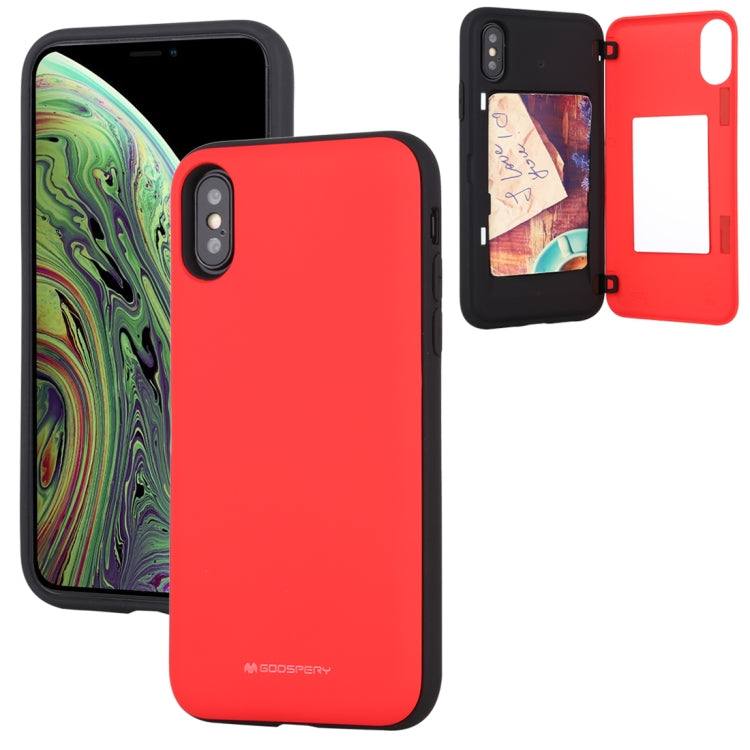For iPhone XS Max GOOSPERY MAGNETIC DOOR BUMPER Magnetic Catche Shockproof Soft TPU + PC Case With Card Slot