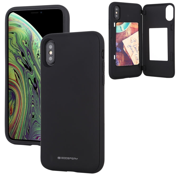 For iPhone XS Max GOOSPERY MAGNETIC DOOR BUMPER Magnetic Catche Shockproof Soft TPU + PC Case With Card Slot