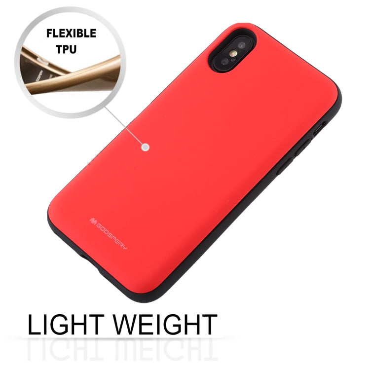 For iPhone XS Max GOOSPERY MAGNETIC DOOR BUMPER Magnetic Catche Shockproof Soft TPU + PC Case With Card Slot
