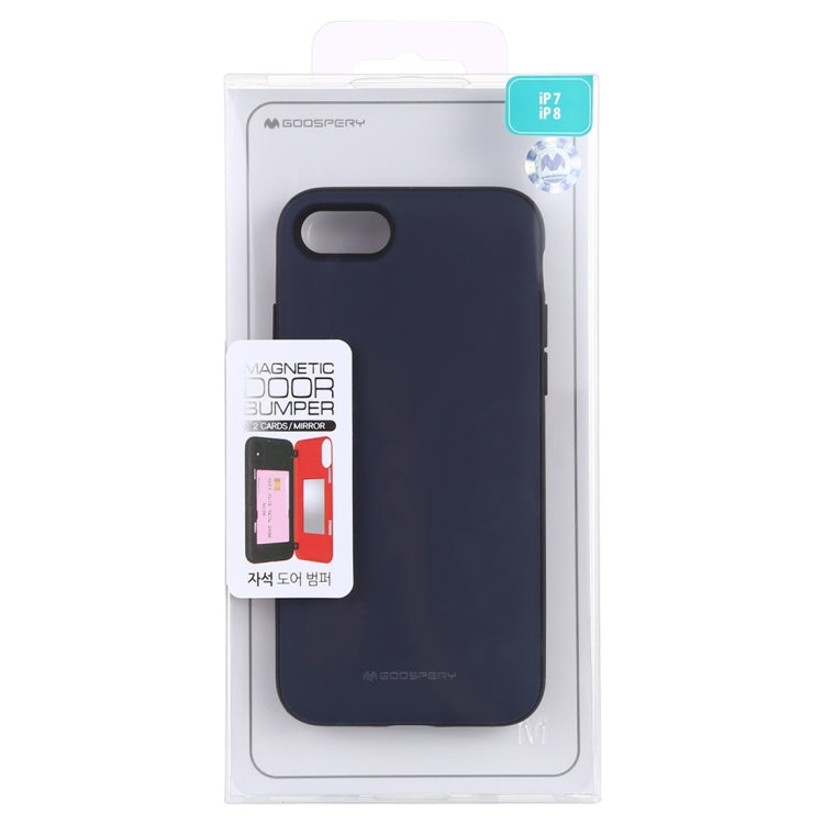 For iPhone SE 2022 / SE 2020 / 8 / 7 GOOSPERY MAGNETIC DOOR BUMPER Magnetic Catche Shockproof Soft TPU + PC Case With Card Slot