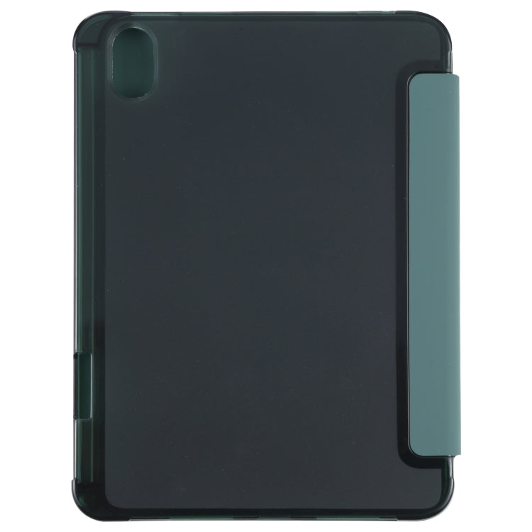 For iPad mini 6 TPU Transparent Back Cover Horizontal Flip Leather Tablet Case with Three-folding Holder & Pen Slot