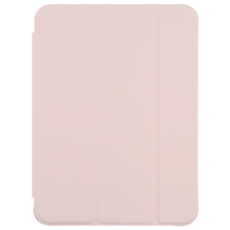 For iPad mini 6 TPU Transparent Back Cover Horizontal Flip Leather Tablet Case with Three-folding Holder & Pen Slot