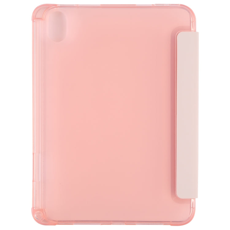 For iPad mini 6 TPU Transparent Back Cover Horizontal Flip Leather Tablet Case with Three-folding Holder & Pen Slot