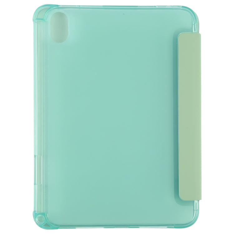 For iPad mini 6 TPU Transparent Back Cover Horizontal Flip Leather Tablet Case with Three-folding Holder & Pen Slot