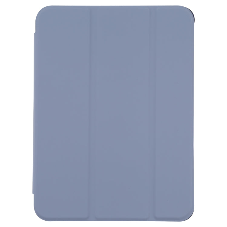 For iPad mini 6 TPU Transparent Back Cover Horizontal Flip Leather Tablet Case with Three-folding Holder & Pen Slot