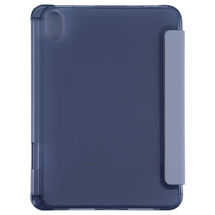 For iPad mini 6 TPU Transparent Back Cover Horizontal Flip Leather Tablet Case with Three-folding Holder & Pen Slot
