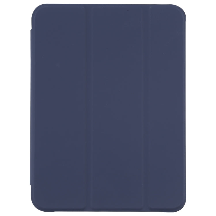 For iPad mini 6 TPU Transparent Back Cover Horizontal Flip Leather Tablet Case with Three-folding Holder & Pen Slot