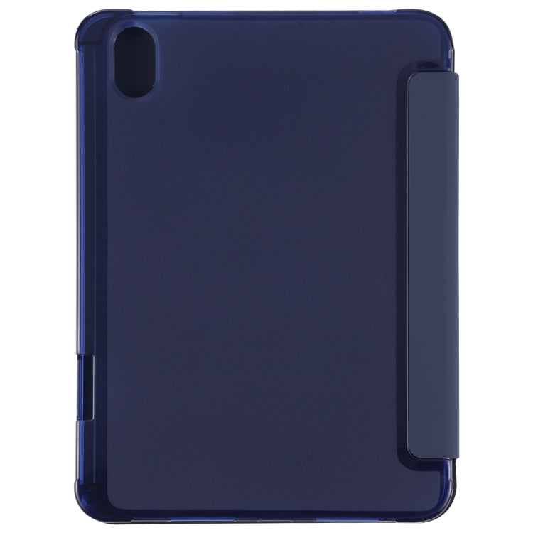 For iPad mini 6 TPU Transparent Back Cover Horizontal Flip Leather Tablet Case with Three-folding Holder & Pen Slot
