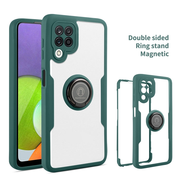 For Samsung Galaxy A22 4G 360 All-inclusive Dual-sided Magnetic Case with Ring Holder