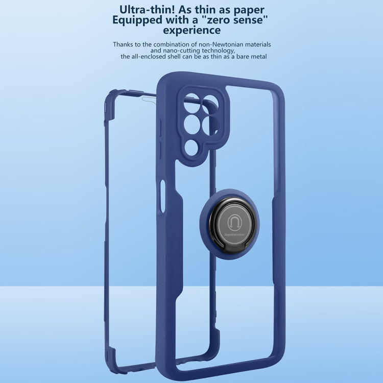 For Samsung Galaxy A22 4G 360 All-inclusive Dual-sided Magnetic Case with Ring Holder