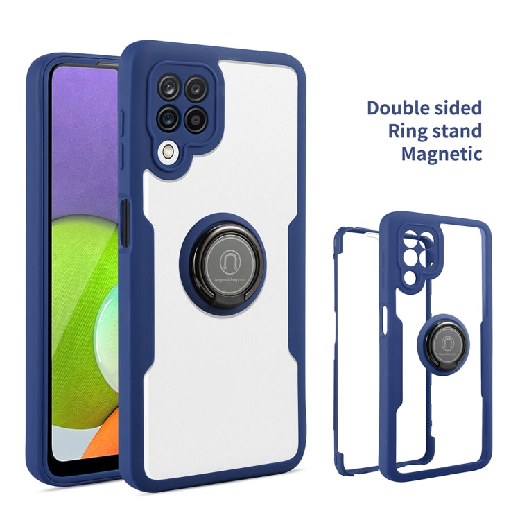 For Samsung Galaxy A22 5G 360 All-inclusive Dual-sided Magnetic Case with Ring Holder