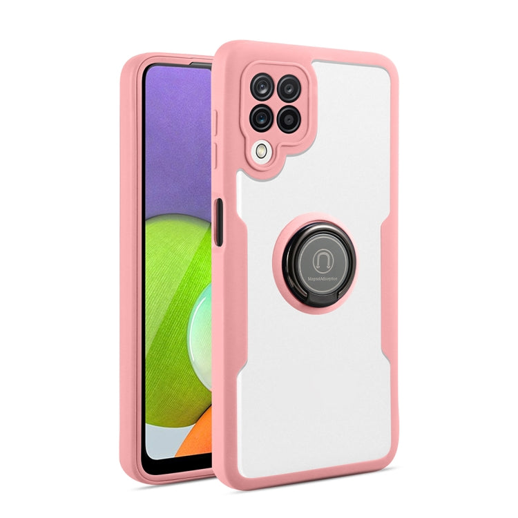 For Samsung Galaxy A22 5G 360 All-inclusive Dual-sided Magnetic Case with Ring Holder