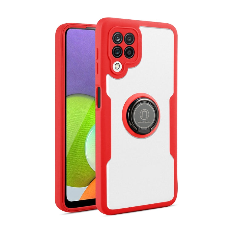 For Samsung Galaxy A22 5G 360 All-inclusive Dual-sided Magnetic Case with Ring Holder
