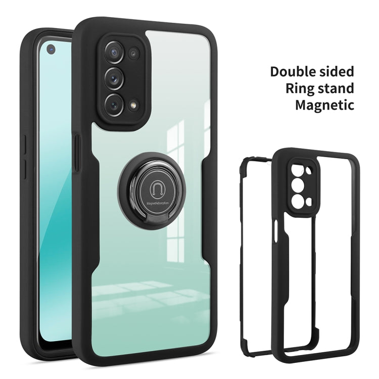 For OPPO A93 360 All-inclusive Dual-sided Magnetic Case with Ring Holder