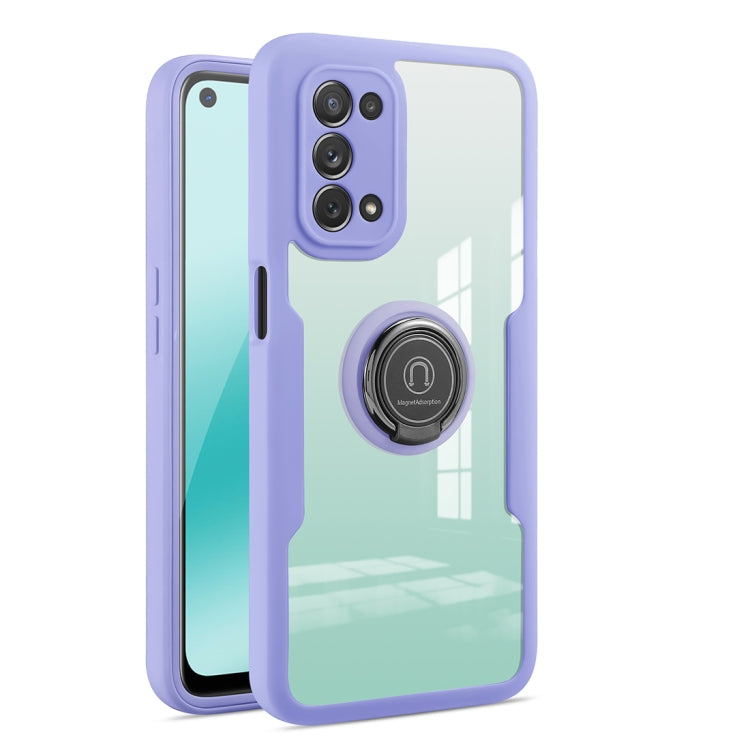 For OPPO A93 360 All-inclusive Dual-sided Magnetic Case with Ring Holder