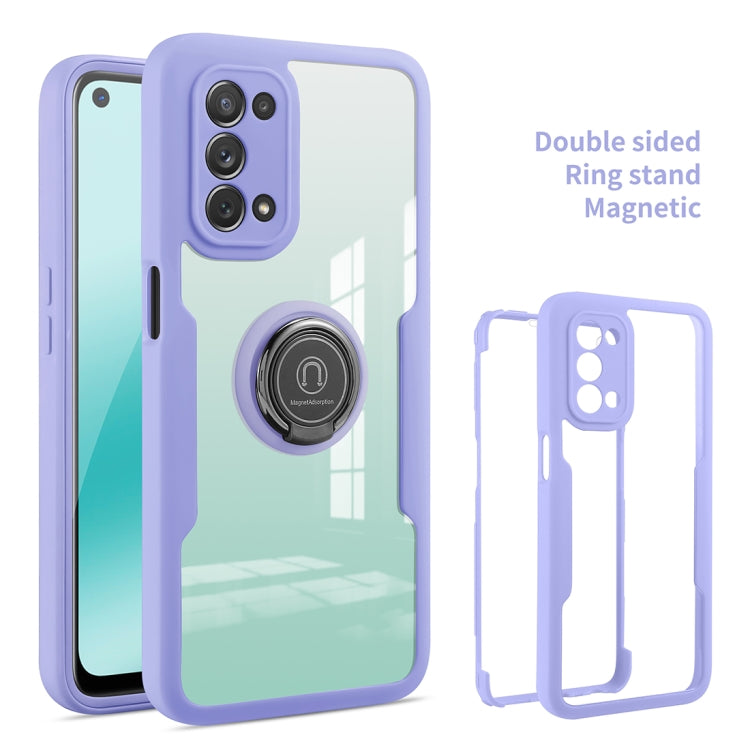 For OPPO A93 360 All-inclusive Dual-sided Magnetic Case with Ring Holder