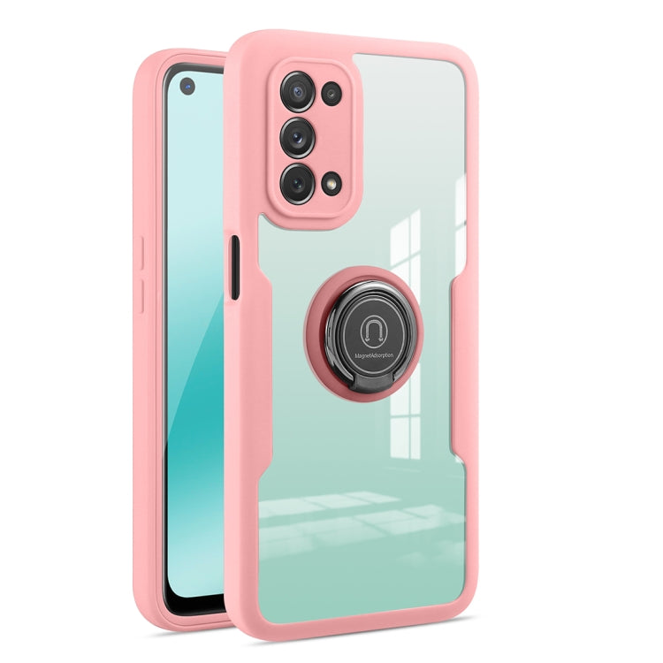 For OPPO A93 360 All-inclusive Dual-sided Magnetic Case with Ring Holder