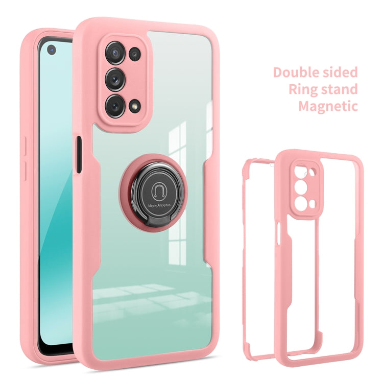 For OPPO A93 360 All-inclusive Dual-sided Magnetic Case with Ring Holder