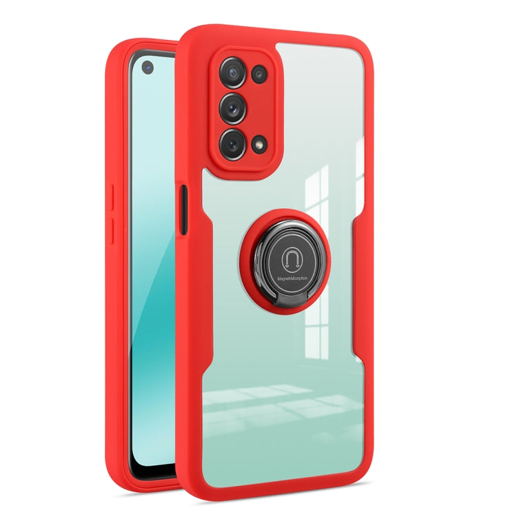 For OPPO A93 360 All-inclusive Dual-sided Magnetic Case with Ring Holder
