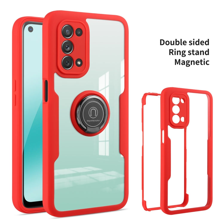 For OPPO A93 360 All-inclusive Dual-sided Magnetic Case with Ring Holder