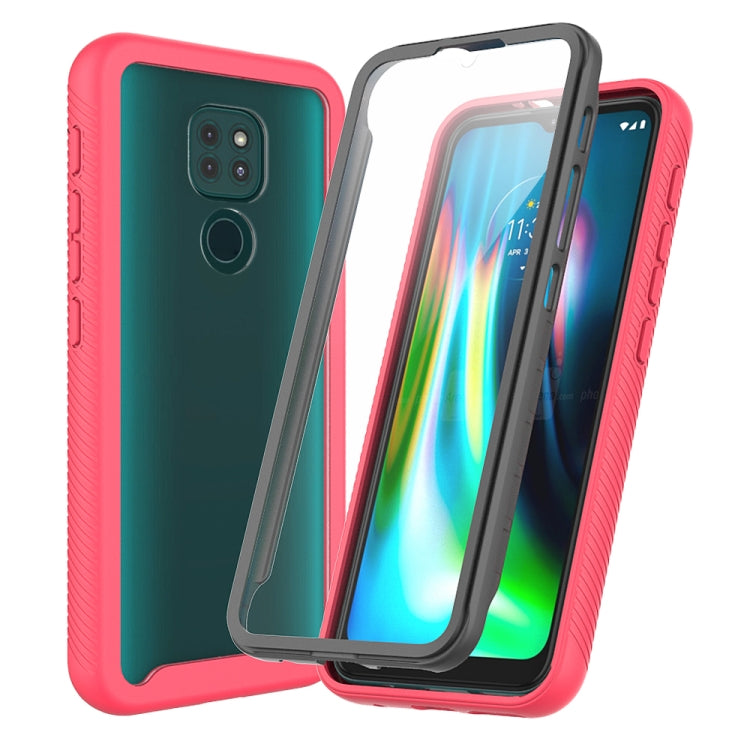 For Motorola Moto G9 Play Starry Sky Solid Color Series Shockproof PC + TPU Protective Case with PET Film