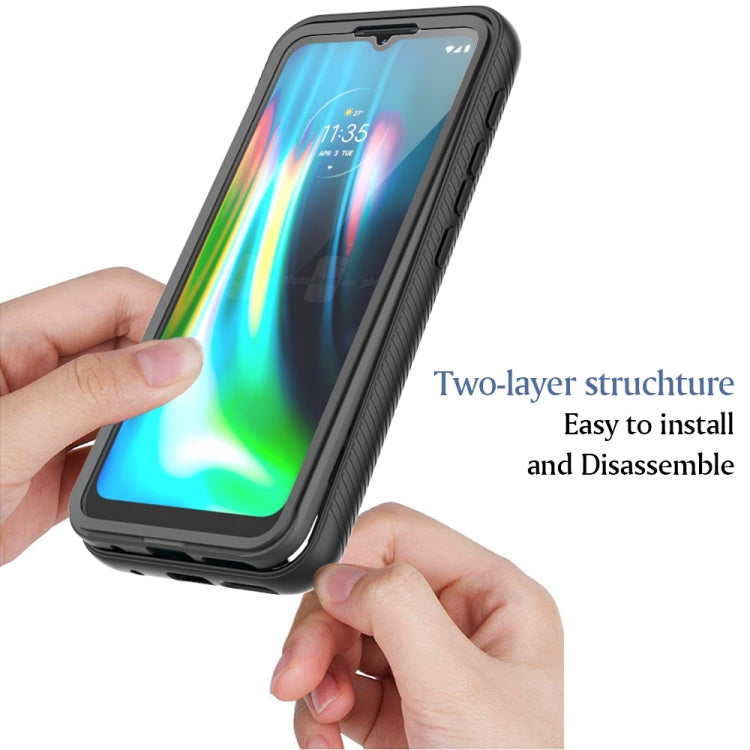 For Motorola Moto G9 Play Starry Sky Solid Color Series Shockproof PC + TPU Protective Case with PET Film
