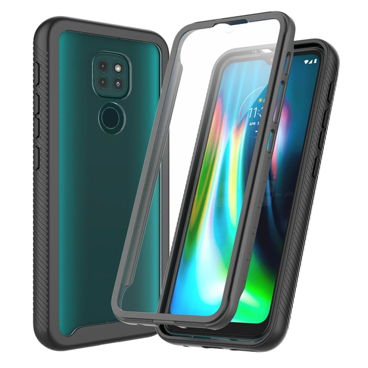 For Motorola Moto G9 Play Starry Sky Solid Color Series Shockproof PC + TPU Protective Case with PET Film