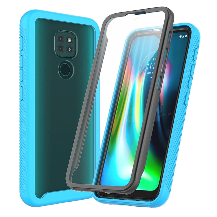 For Motorola Moto G9 Play Starry Sky Solid Color Series Shockproof PC + TPU Protective Case with PET Film