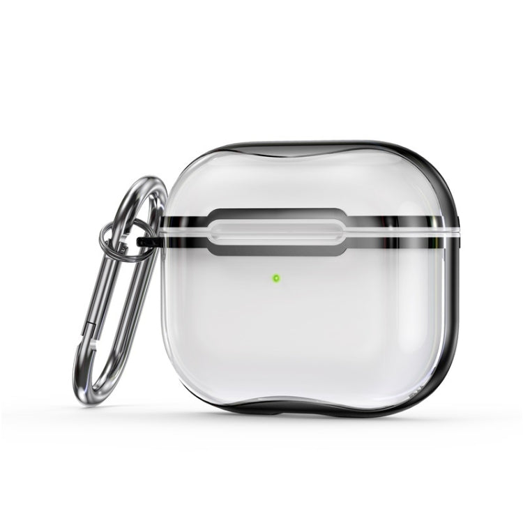 Electroplating Frame + Transparent TPU Earphone Protective Case with Hook For AirPods 3