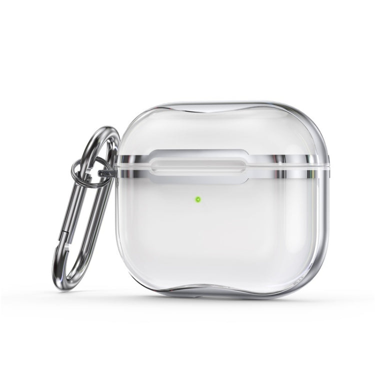 Electroplating Frame + Transparent TPU Earphone Protective Case with Hook For AirPods 3