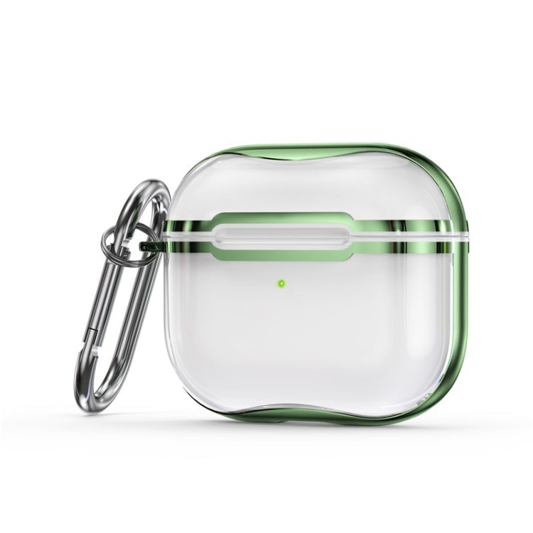 Electroplating Frame + Transparent TPU Earphone Protective Case with Hook For AirPods 3